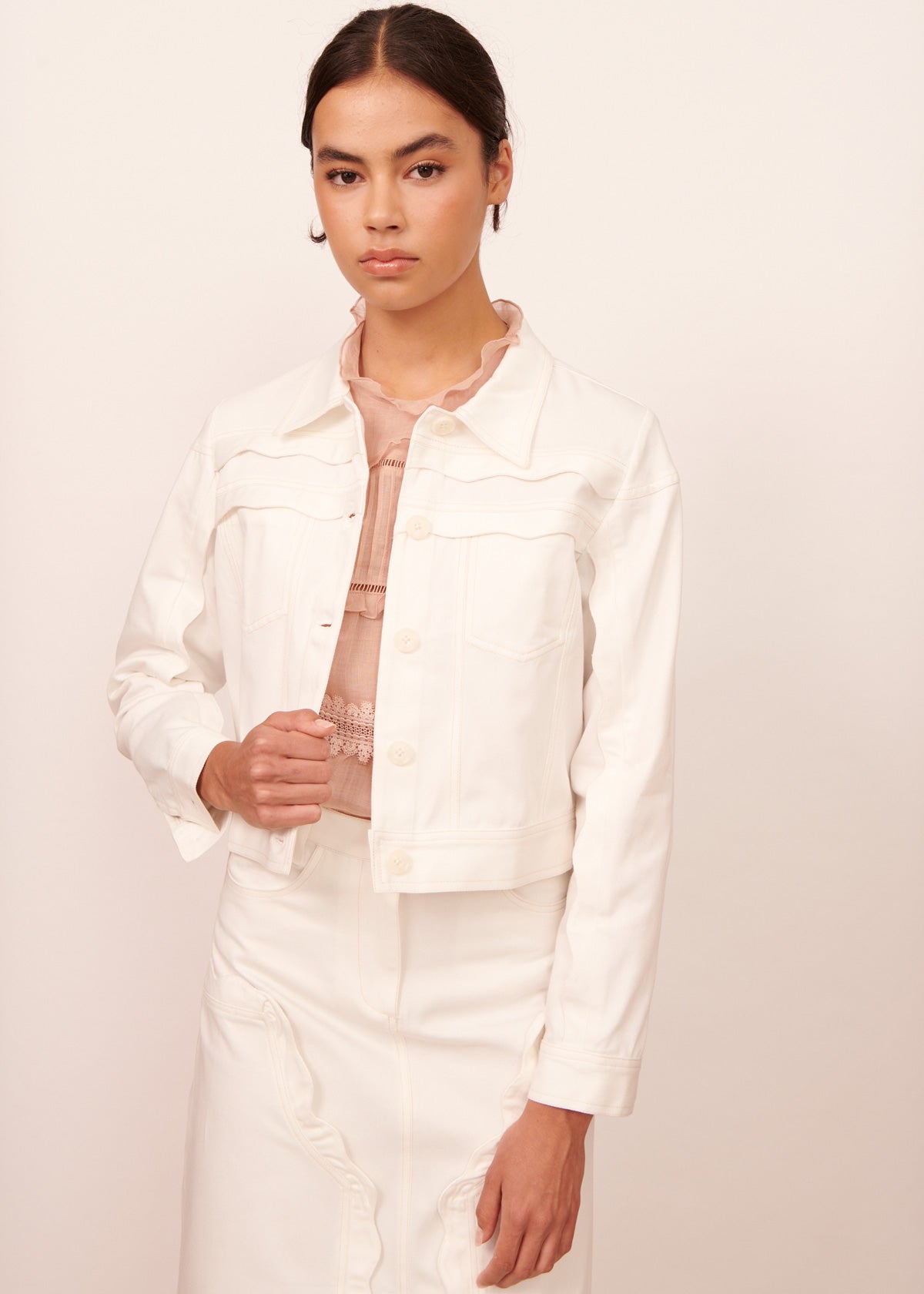 Thea Denim Jacket - Ivory