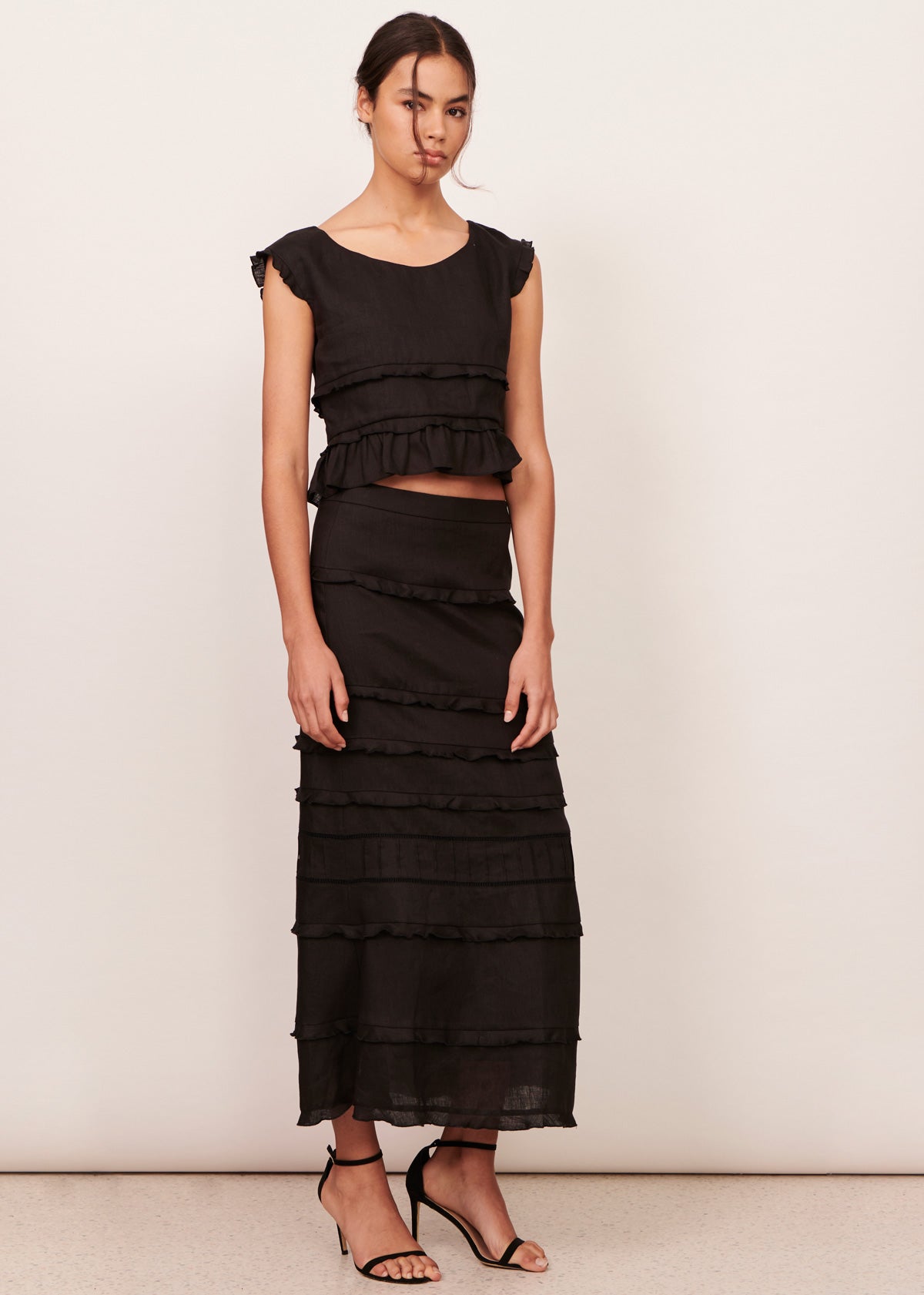 Eloise Top & Skirt Set - Black