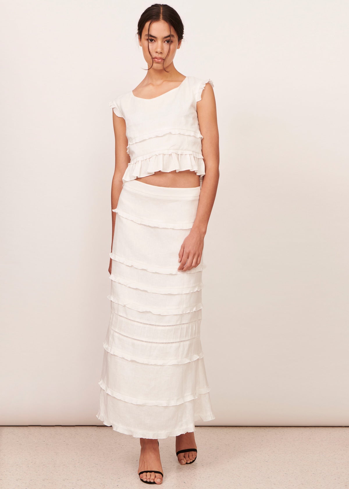 Eloise Top & Skirt Set - White