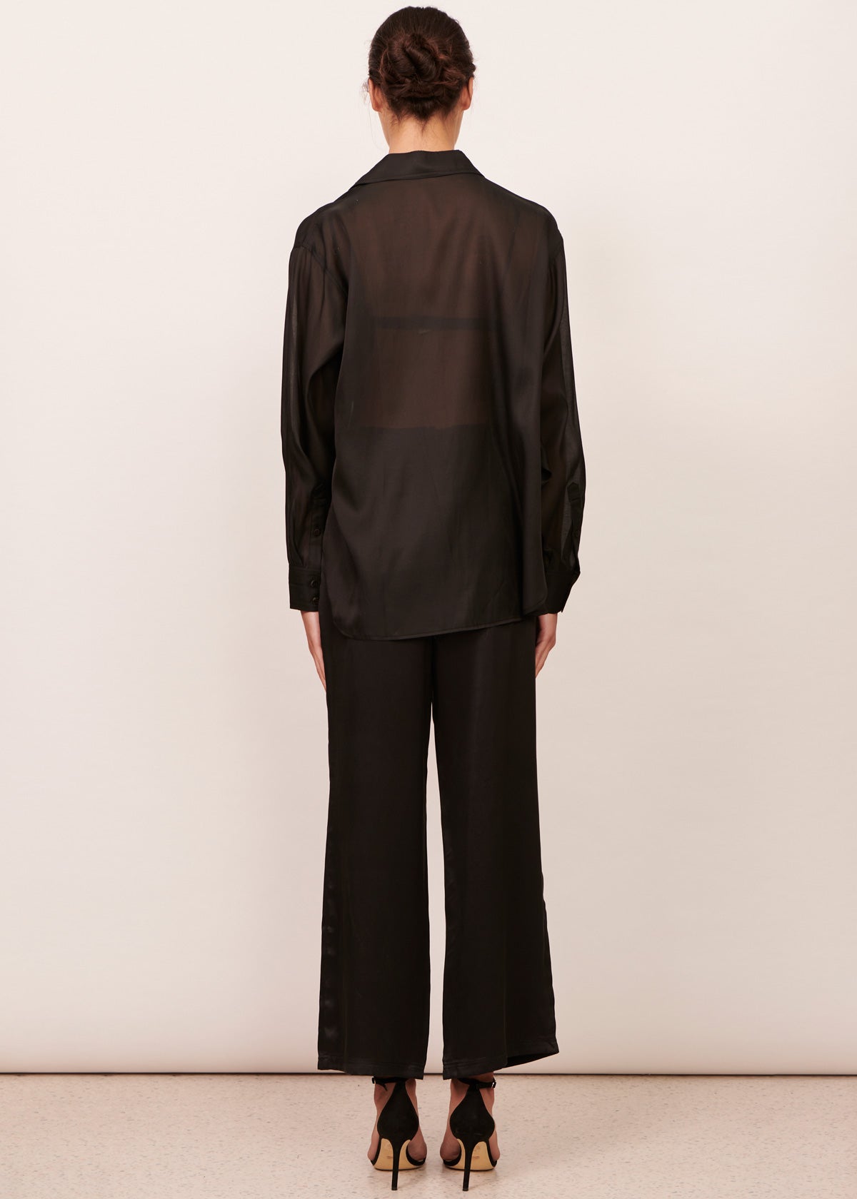 Delphine Silk Organdie Shirt - Black
