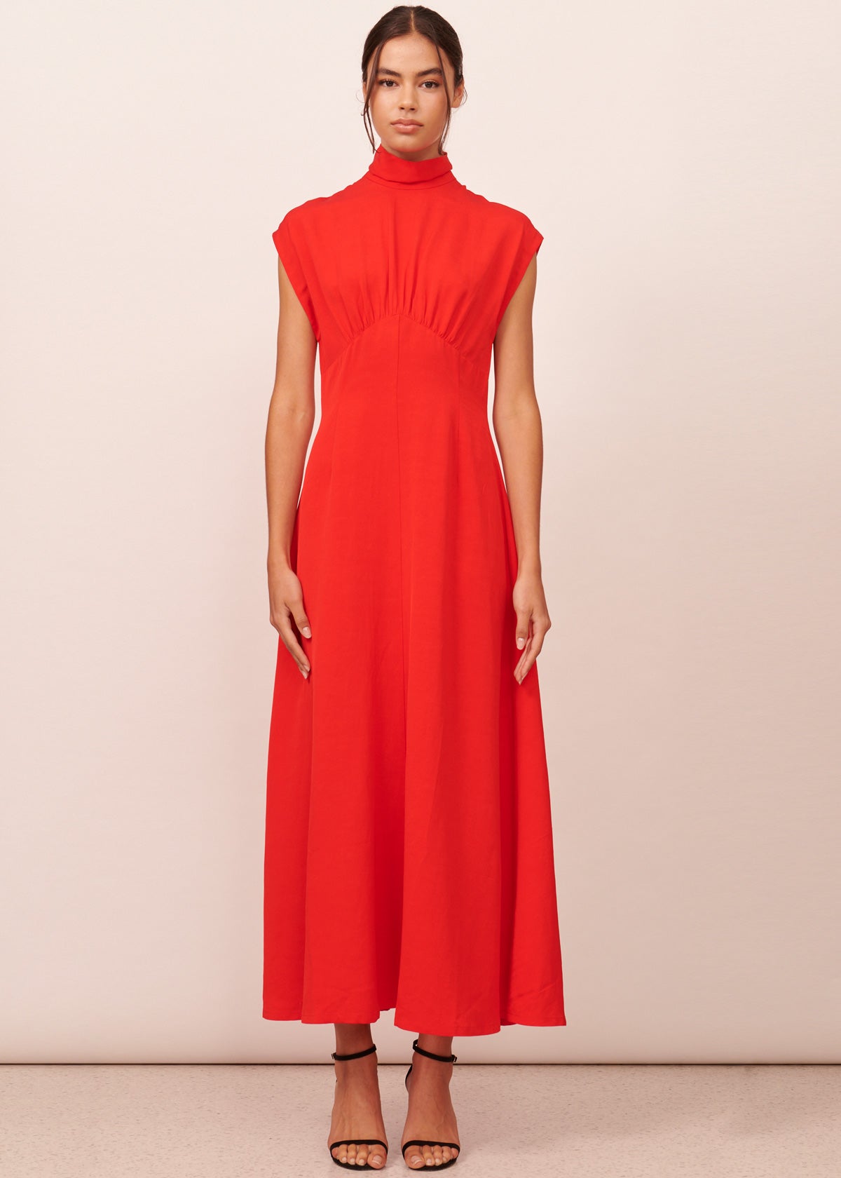Astrid High Neck Dress - Red