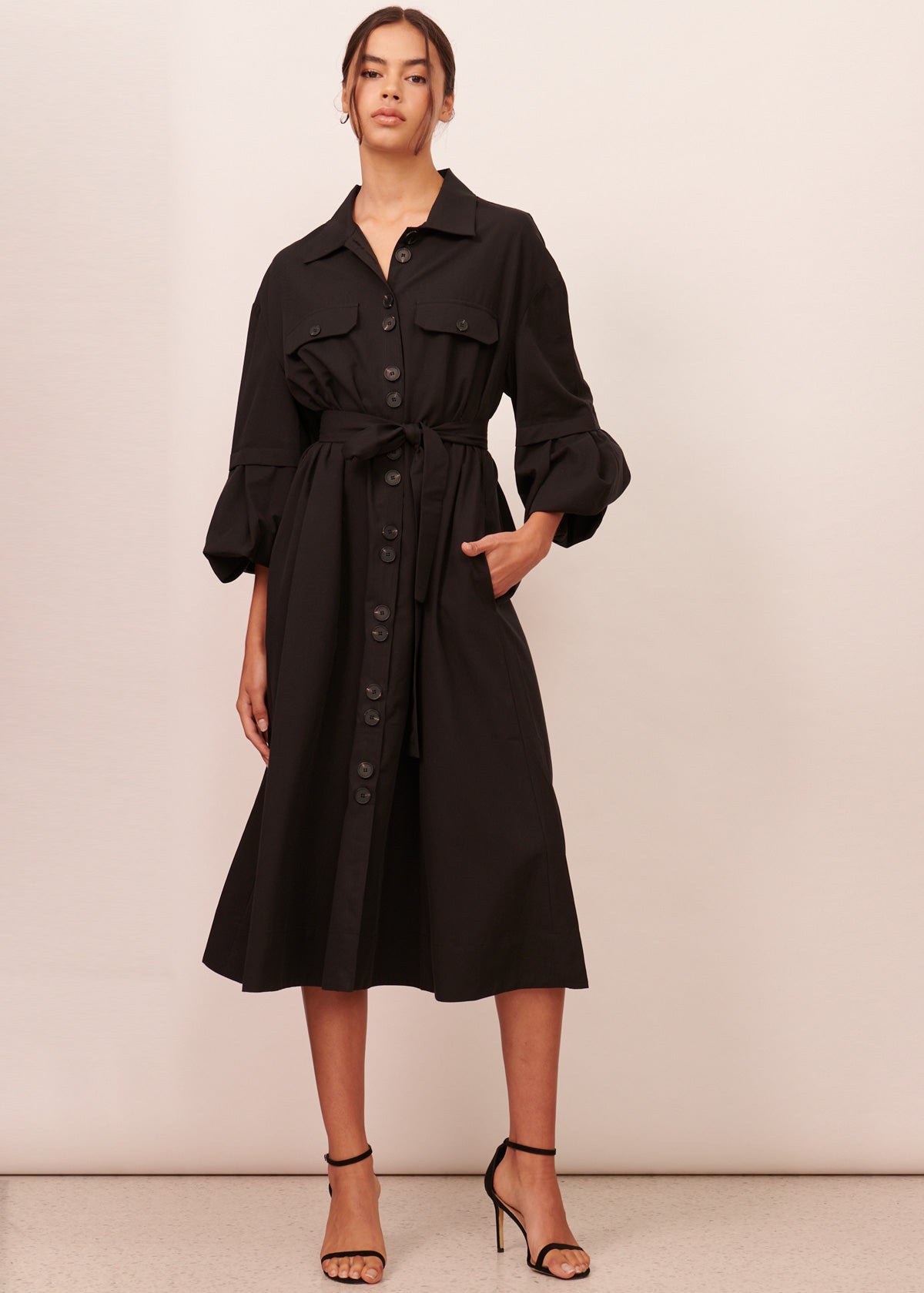 Elea Trench Dress - Black