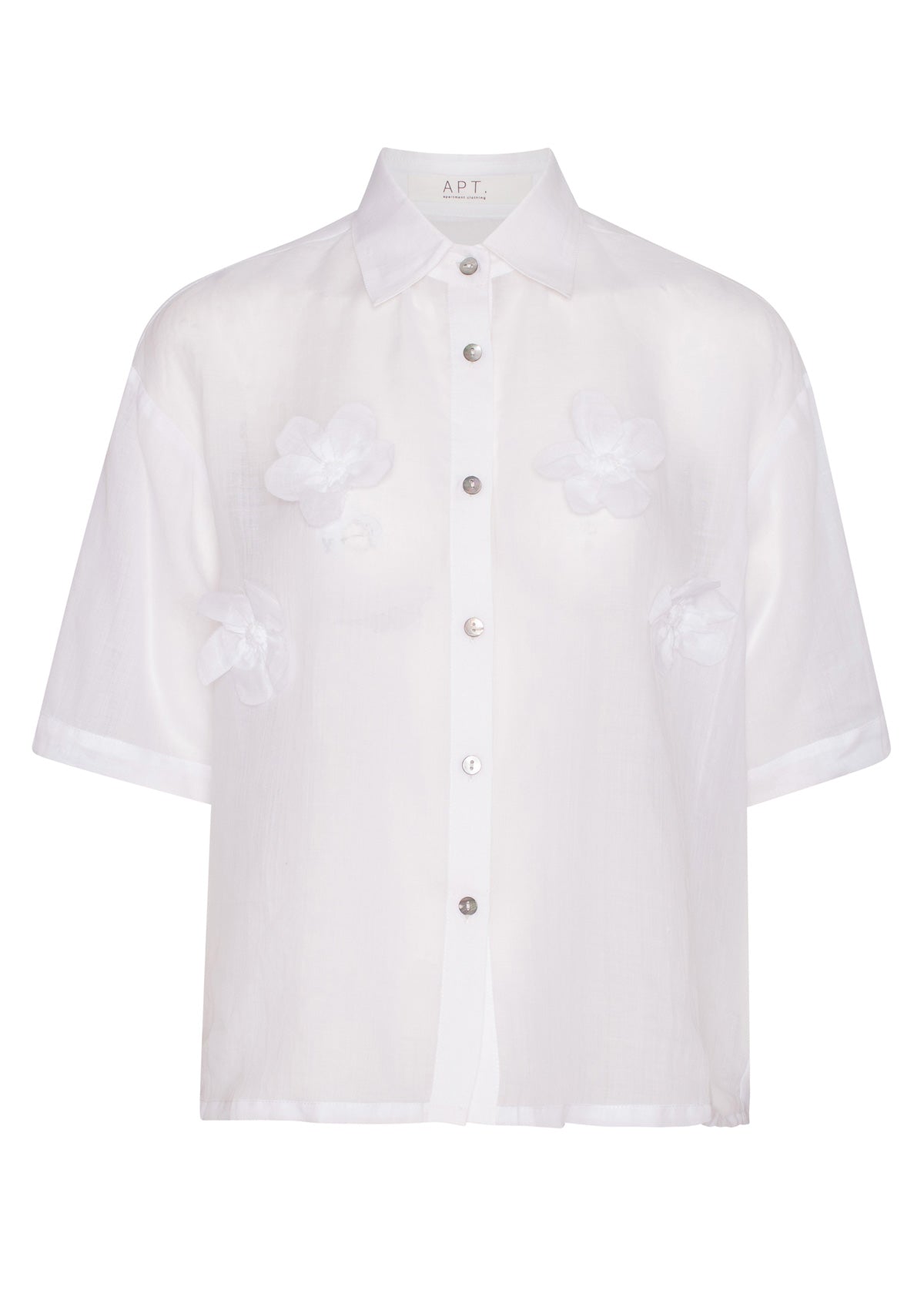 Abi Flower Shirt - White