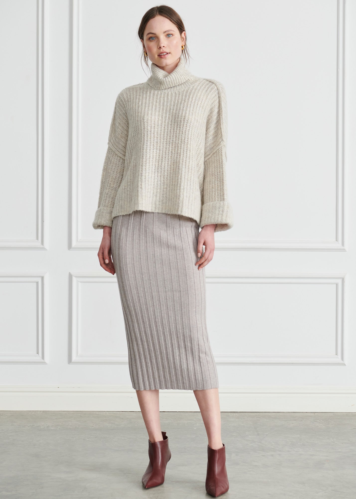 Jed Cropped Mohair Turtleneck