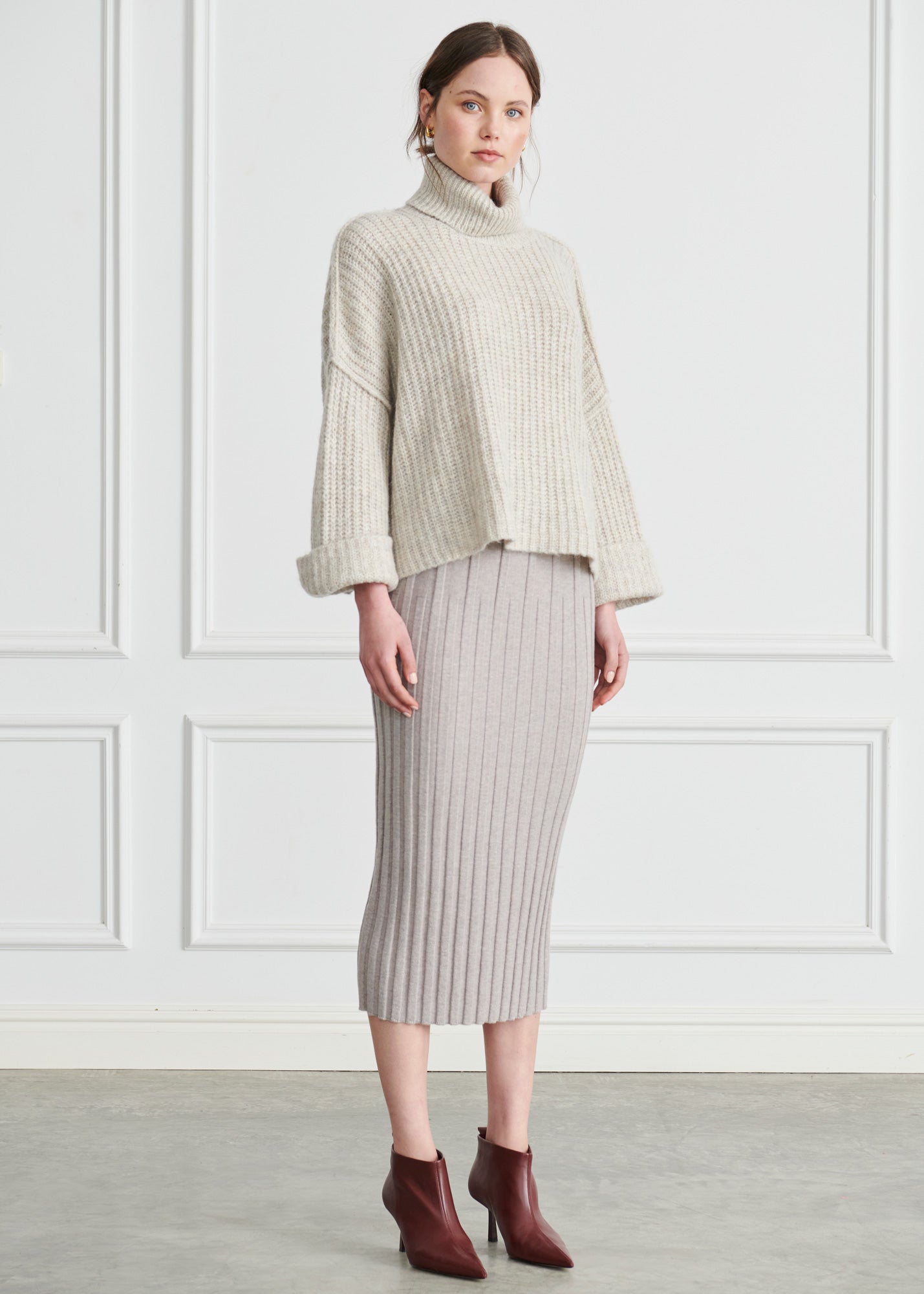 Jed Cropped Mohair Turtleneck