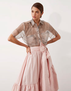 Remi Camp Shirt and Parker Wrap Skirt in Pink by Apartment Clothing