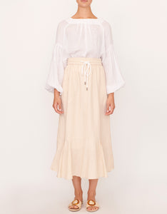 The Beech Linen Drawstring Skirt by Apartment Clothing