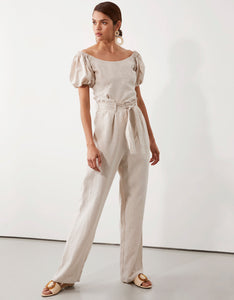 Milla Off Shoulder Top in and Milla Belted Pant in Natural by Apartment Clothing