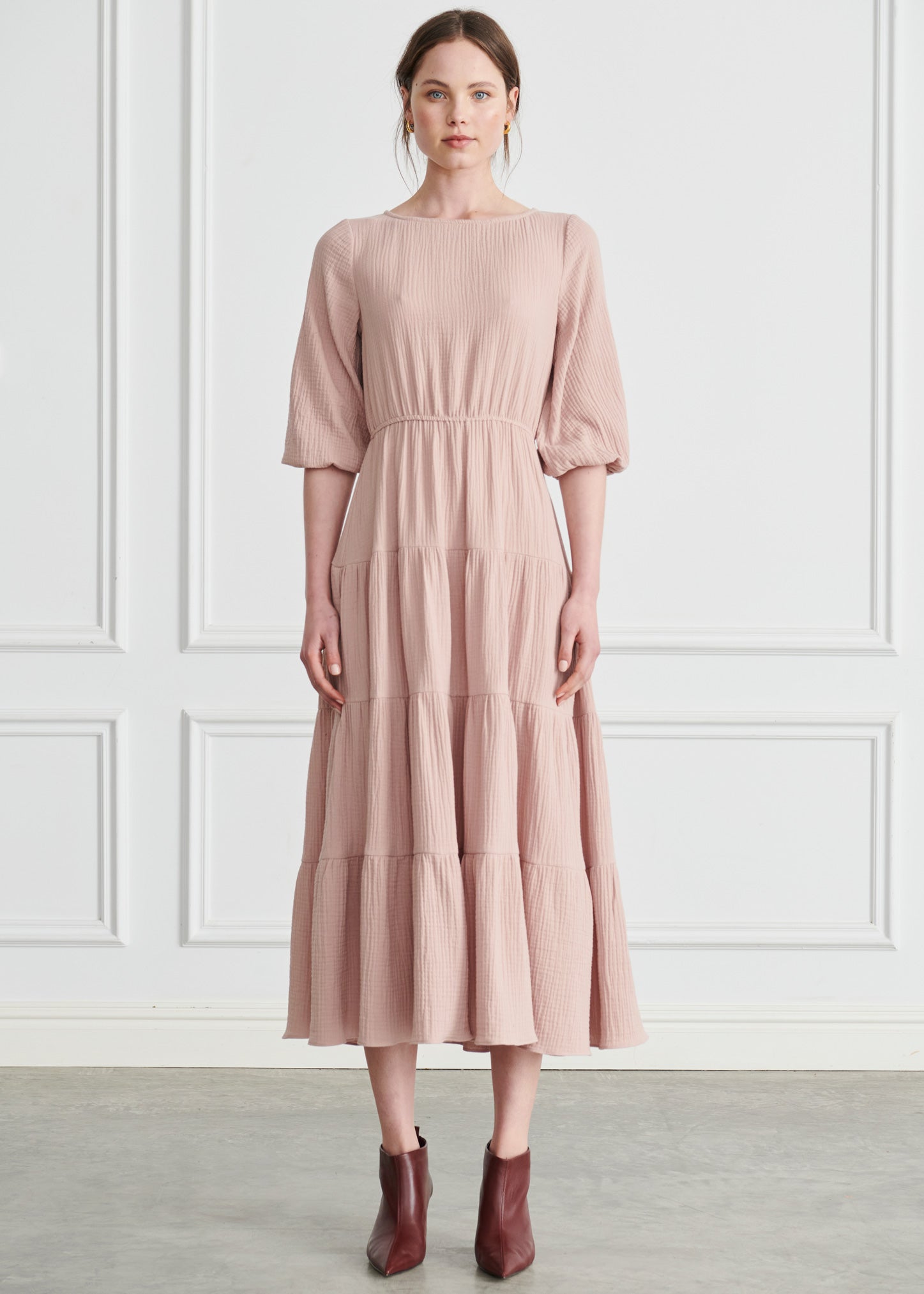 Liza Tiered Maxi Dress - Pink