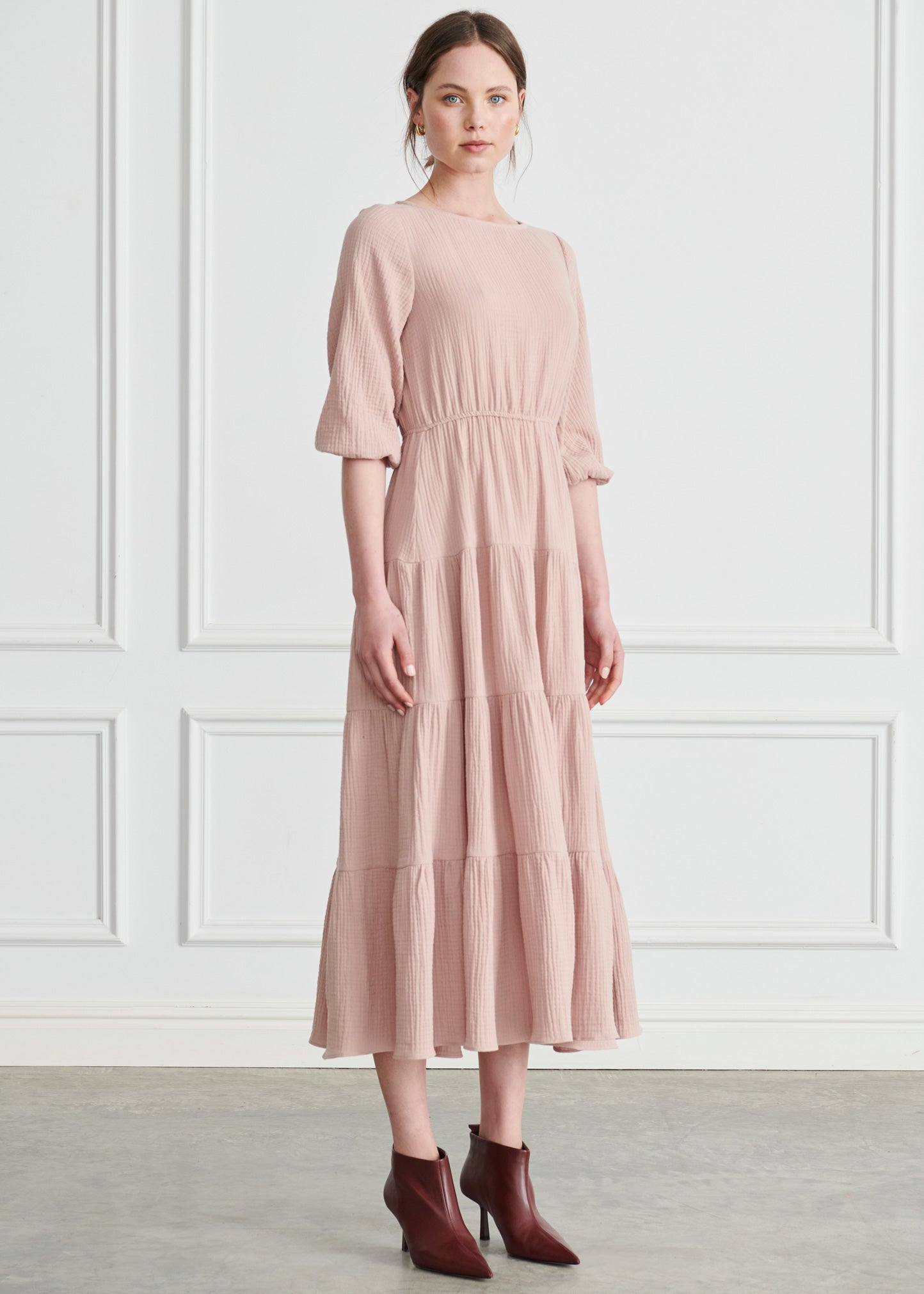 Liza Tiered Maxi Dress - Pink