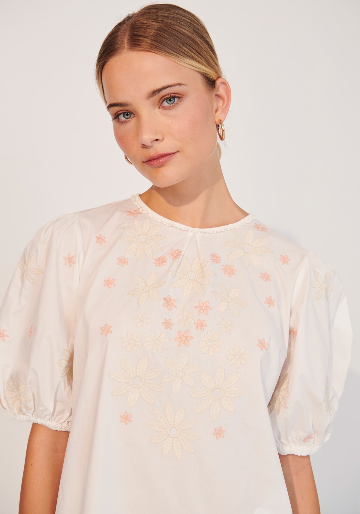 Edina Embroidered Mini Dress - White