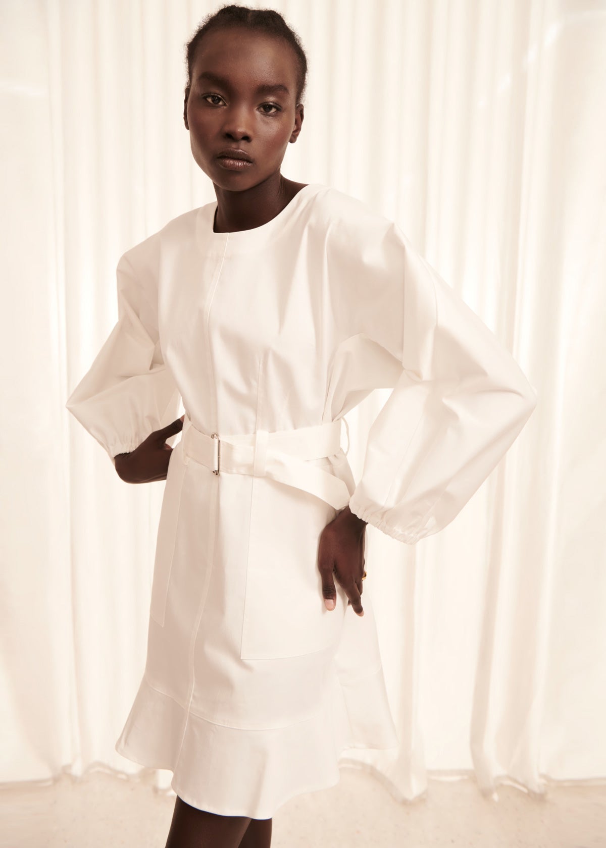 Marcella Belt Dress - White