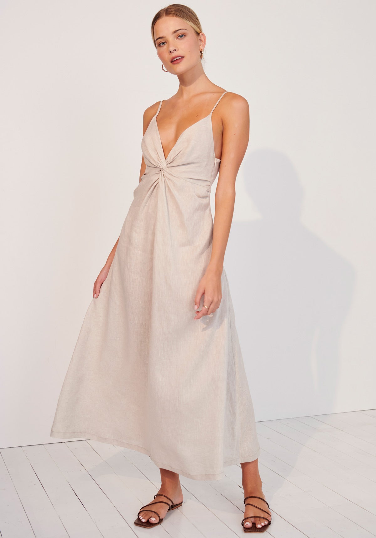 Marianna Twist Front Dress - Natural