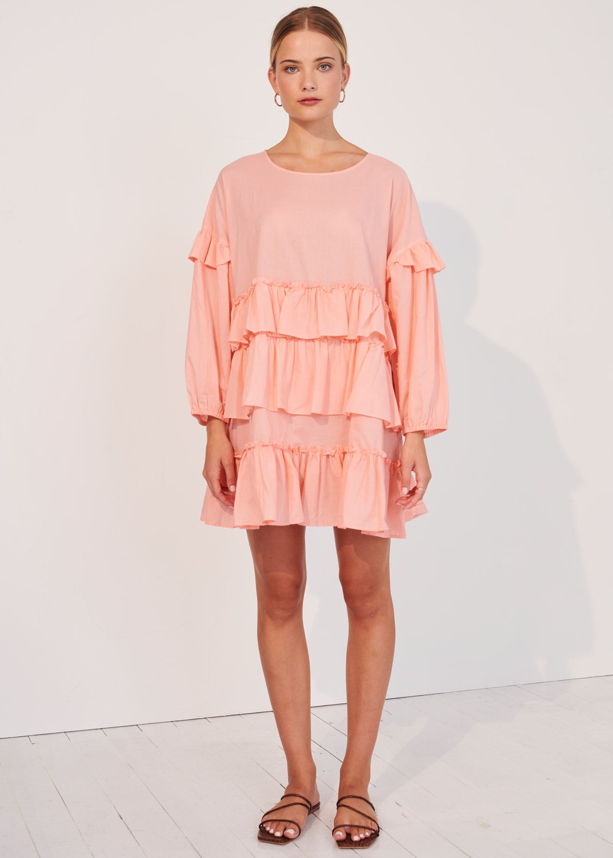 Lucia Ruffled Mini Dress - Pink