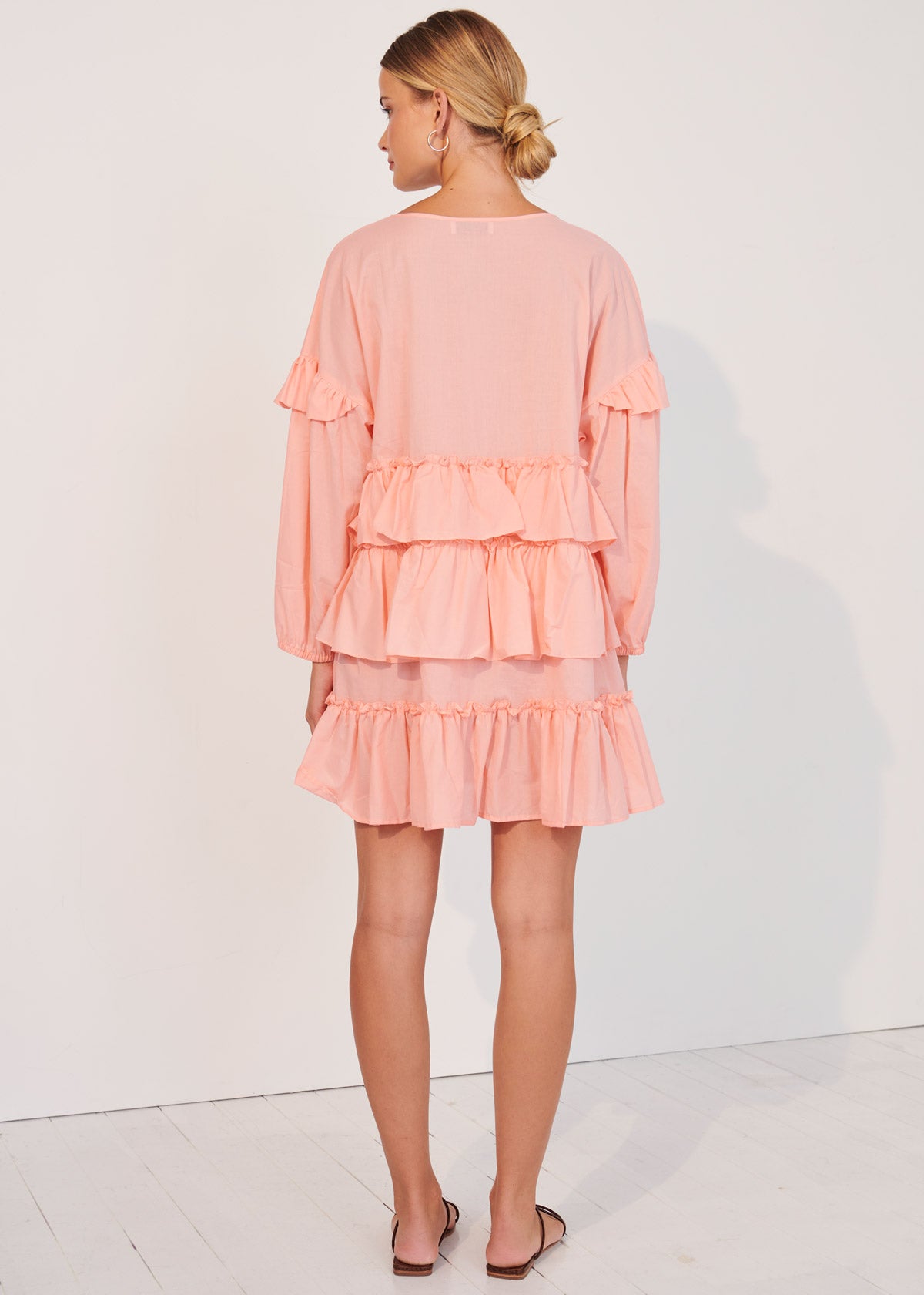 Lucia Ruffled Mini Dress - Pink