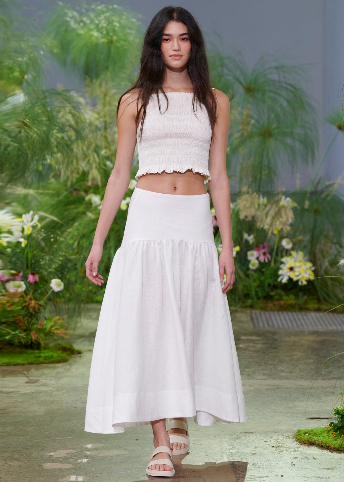 Clemence Linen Skirt - White